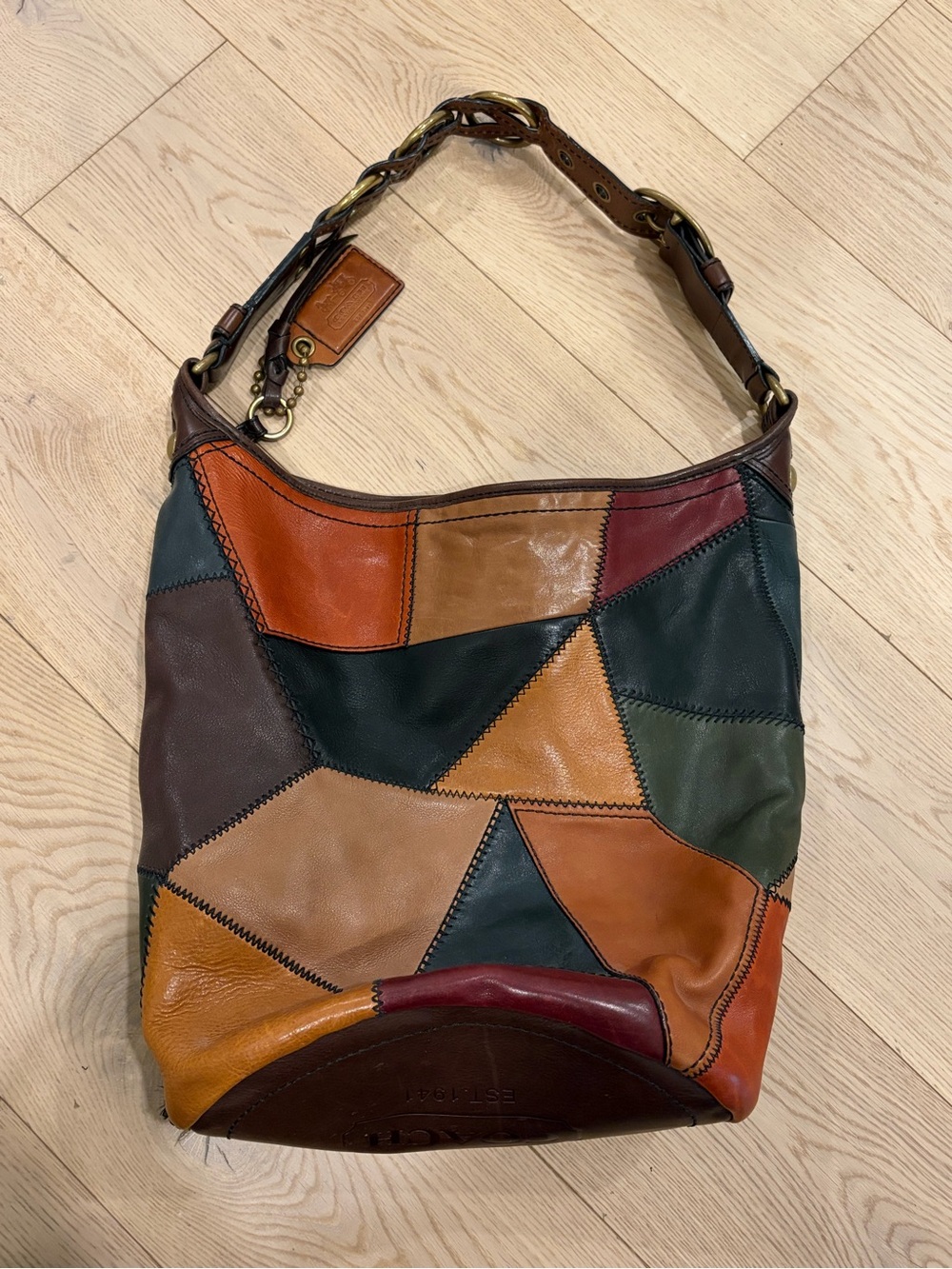 COACH Bleecker Leather Patchwork Large Feed Duffle Ltd Ed. #11465 Shoulder Bag - Picture 3 of 5
